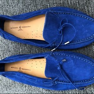 Mercanti Fiorentini blue suede loafers